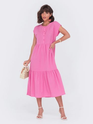 Сукня А-силуету з круглим вирізом горловини, Рожевий, S-M