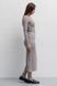 Трикотажна сукня з фігурним розрізом на нозі, Бежевий, S