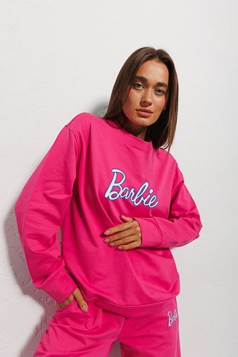 Спортивний костюм "Barbie" зі світшотом та джогерами, Малиновий, L-XL