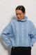 Укорочений светр oversize з великою в'язкою в косички, Блакитний, One Size