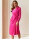 Атласне плаття на запах з лацканами та декоративними клапанами, Рожевий, L