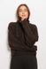 Укорочений светр oversize з великою в'язкою в косички, Коричневий, One Size