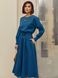 Стильна сукня-міді з розкльошеною спідницею, Синій, L-XL