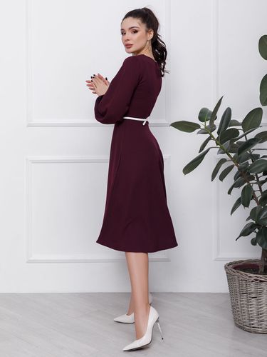 Класична сукня з об'ємними рукавами, Фіолетовий, S
