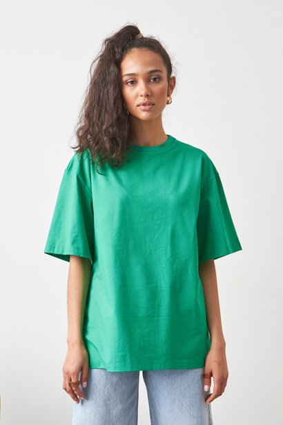 Подовжена футболка у стилі оверсайз, Зелений, XS