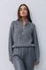 Модний светр із великої машинної в'язки в рубчик, Сірий, One Size