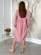Сукня з фактурного крепу з відрізним низом і міді довжиною, Рожевий, S
