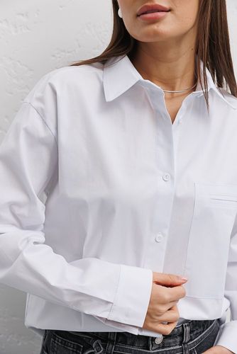 Сорочка в стилі оверсайз з кишенею на грудях, Білий, One Size