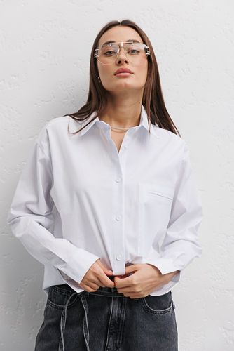 Сорочка в стилі оверсайз з кишенею на грудях, Білий, One Size