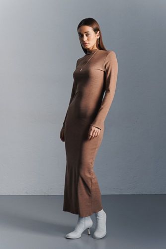 Елегантна довга сукня-футляр, Коричневий, S-M