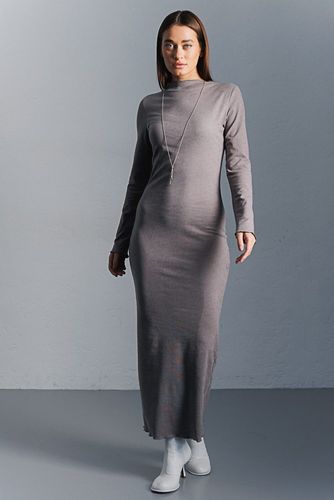 Елегантна довга сукня-футляр, Сірий, S-M