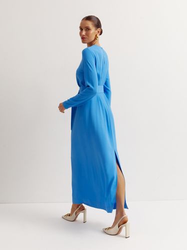 Елегантна сукня з розрізом ззаду, Синій, S