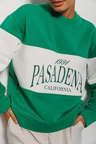 Теплий світшот із принтом '1991 PASADENA California', Зелений, S-M