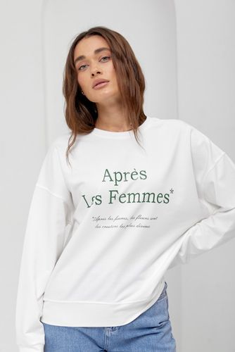 Світшот з написом Après Les Femmes, Молочний, S-M