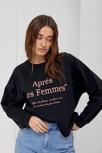 Світшот з написом Après Les Femmes, Чорний, L-XL