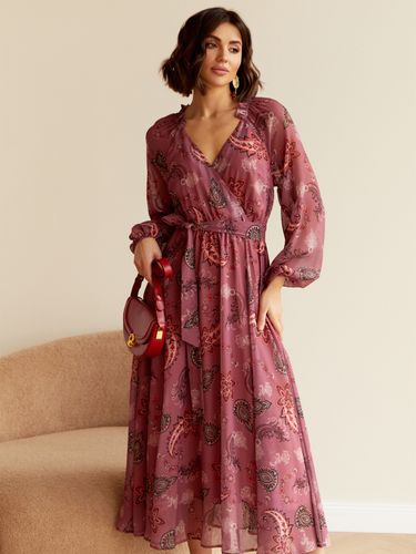 Елегантна довга сукня з вишивкою, Рожевий, М