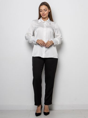 Елегантна блуза вільного крою з шовку "Армані", Білий, М