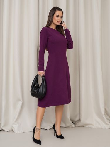 Сукня кольору з фактурного крепу, Фіолетовий, S