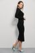 Трикотажна сукня міді з асиметричною горловиною, Чорний, S