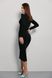 Трикотажна сукня міді з асиметричною горловиною, Чорний, S