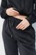 Велюровий костюм з джогерів та укороченим світшотом, Чорний, S-M