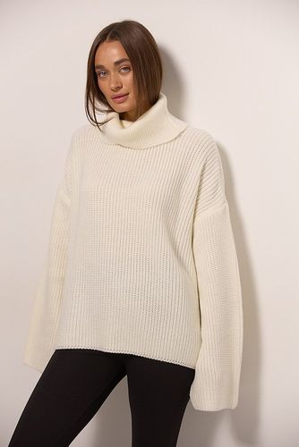 В'язаний oversize светр в рубчик, Молочний, One Size