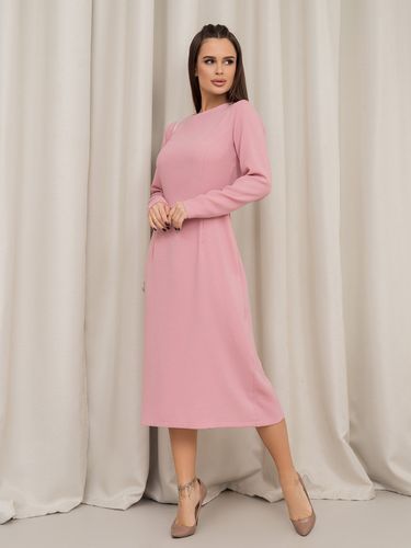 Класична сукня-олівець на блискавці з розрізом, Рожевий, XL