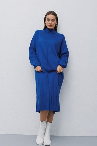 В'язана сукня оверсайз із вертикальними смугами, Синій, One Size