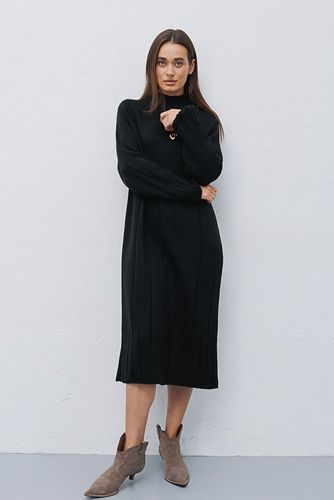 В'язана сукня оверсайз із вертикальними смугами, Чорний, One Size