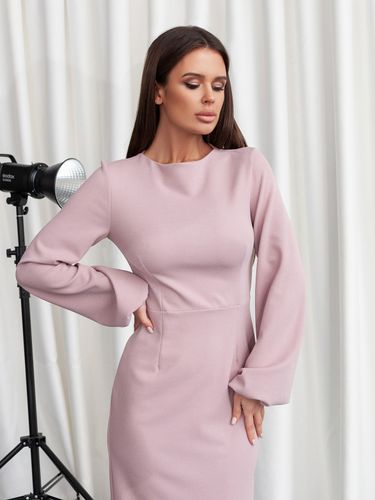Трикотажне плаття облягаючого силуету, Рожевий, XL