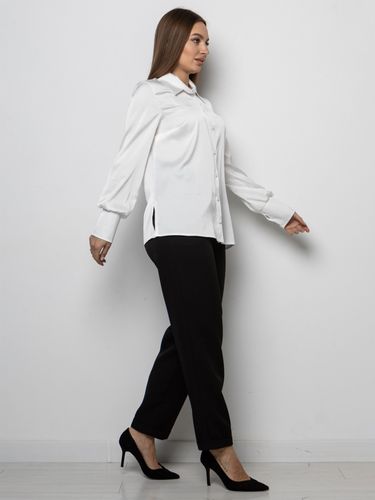 Елегантна блуза вільного крою з шовку "Армані", Білий, XL