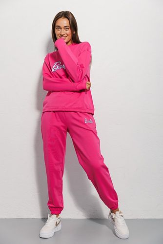 Спортивний костюм "Barbie" зі світшотом та джогерами, Малиновий, S-M