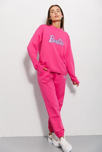 Спортивний костюм "Barbie" зі світшотом та джогерами, Малиновий, S-M