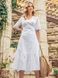 Приталена сукня-міді з широким воланом, Білий, S